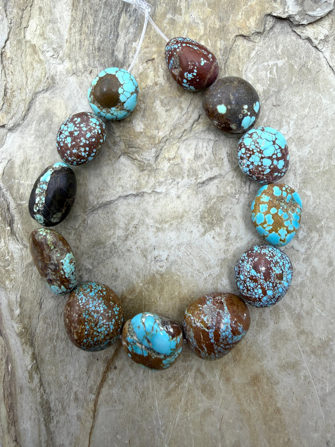 RARE Number 8 Turquoise (Nevada) Rounded Nugget Beads