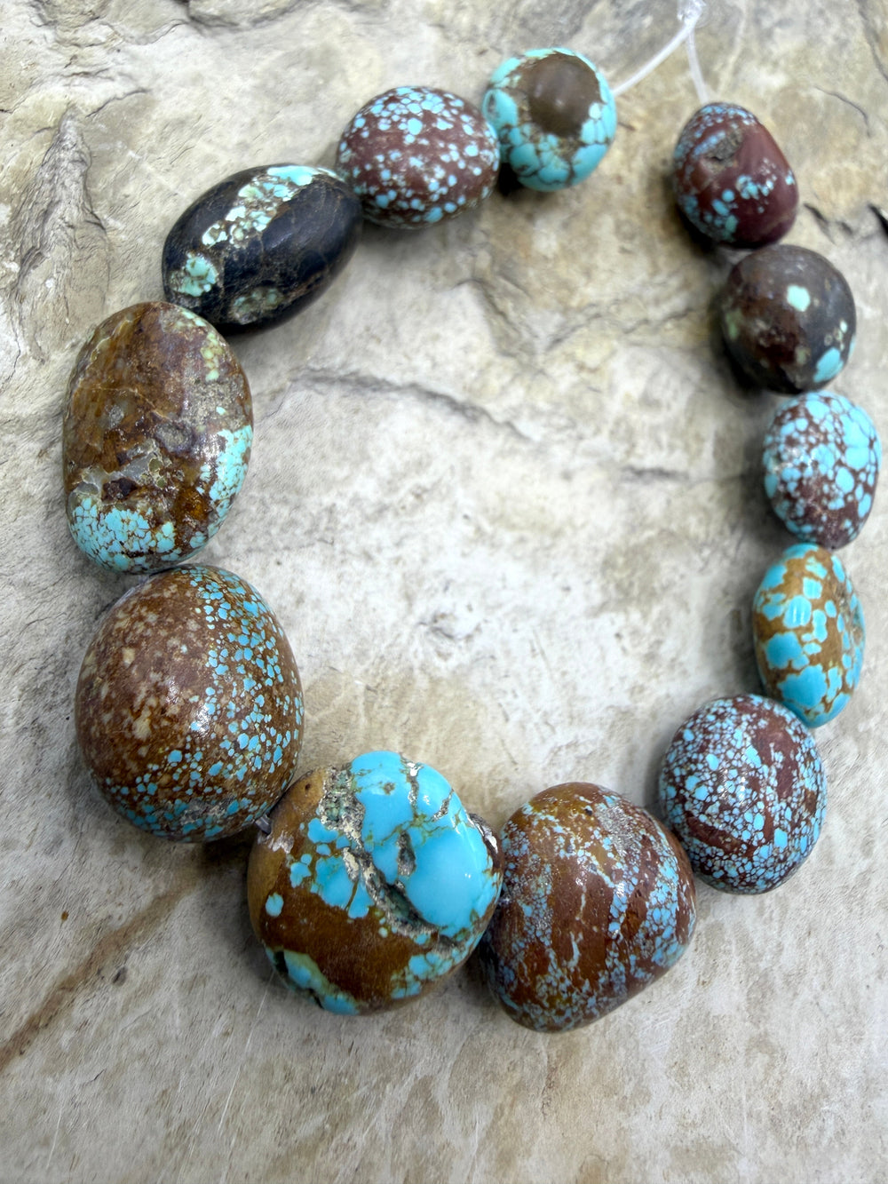 RARE Number 8 Turquoise (Nevada) Rounded Nugget Beads
