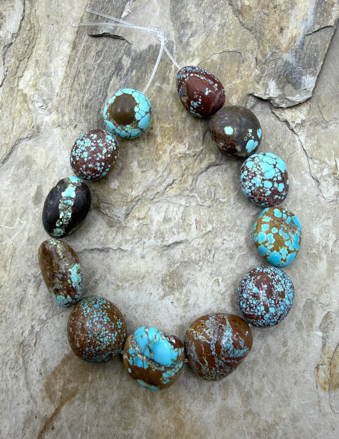 RARE Number 8 Turquoise (Nevada) Rounded Nugget Beads