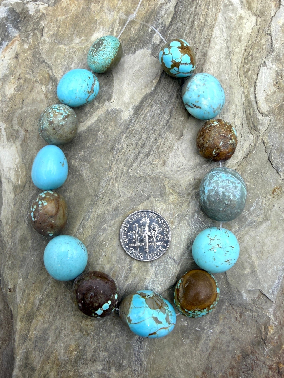 RARE Number 8 Turquoise (Nevada) Rounded Nugget Beads