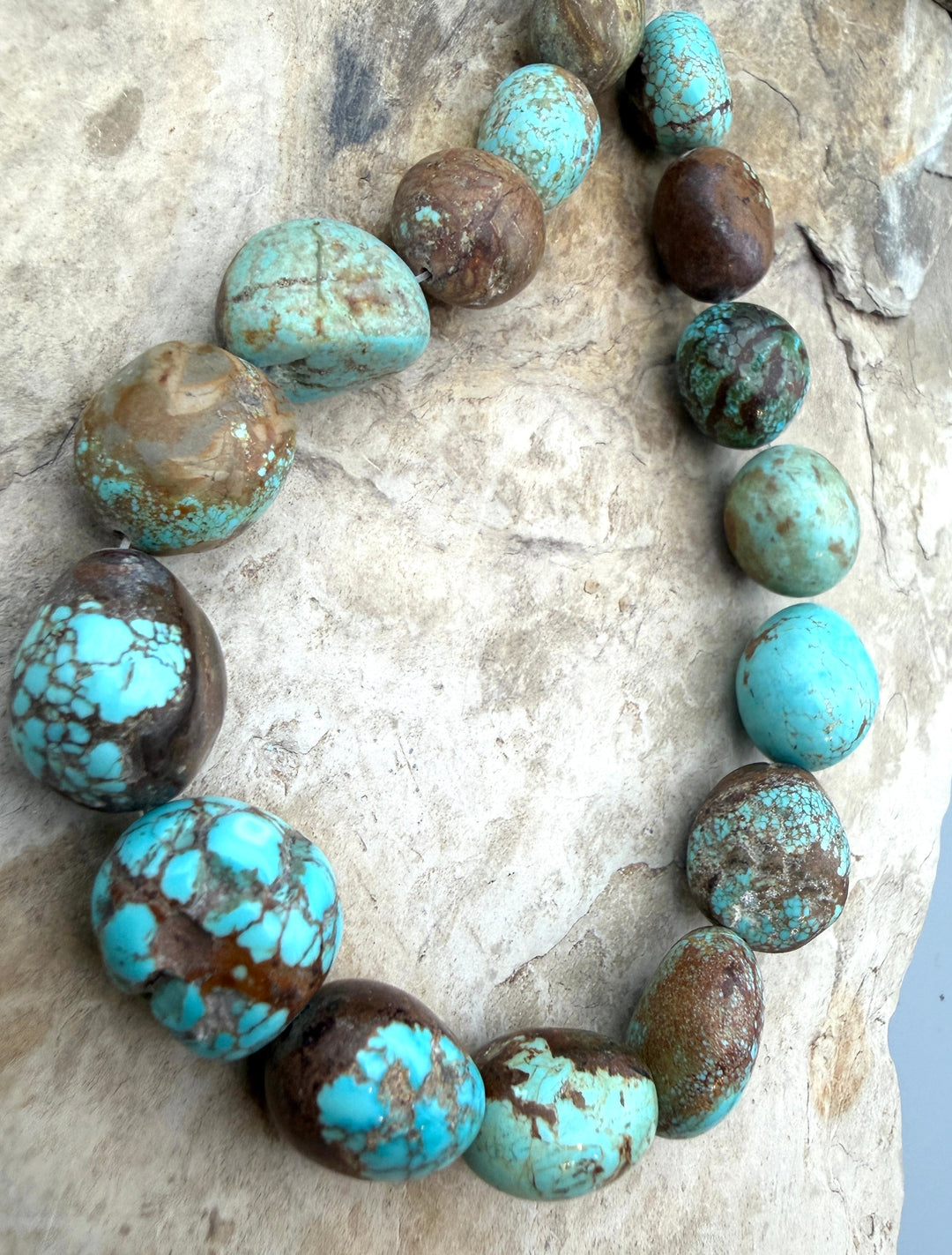 RARE Number 8 Turquoise (Nevada) Rounded Nugget Beads