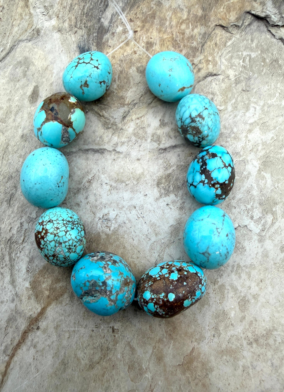 RARE Number 8 Turquoise (Nevada) Rounded Nugget Beads