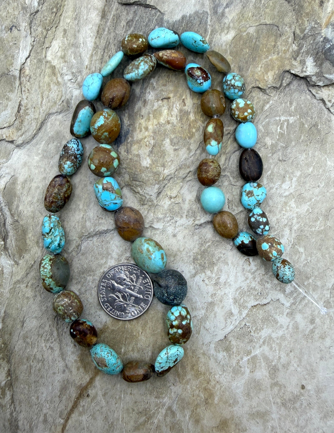 RARE Number 8 Turquoise (Nevada) Rounded Nugget Beads