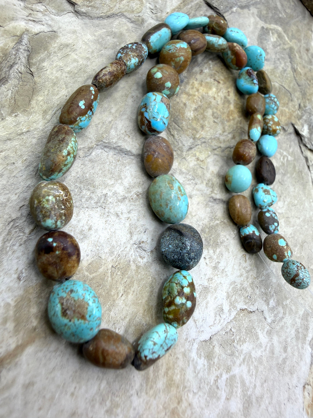 RARE Number 8 Turquoise (Nevada) Rounded Nugget Beads