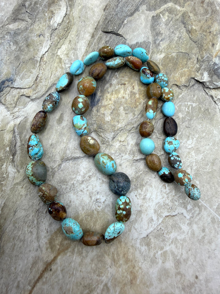 RARE Number 8 Turquoise (Nevada) Rounded Nugget Beads