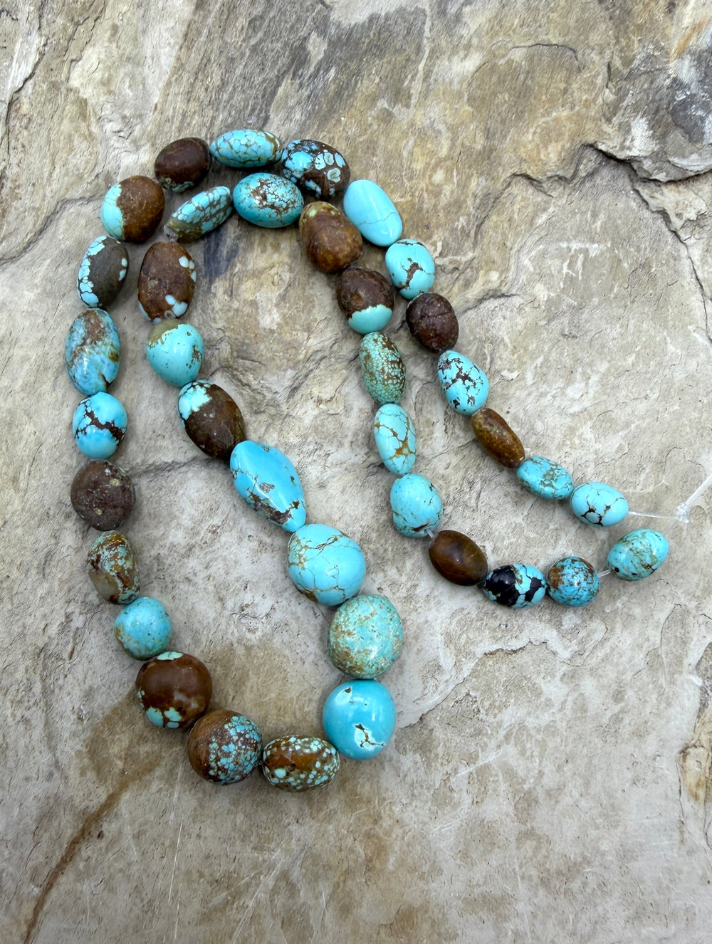 RARE Number 8 Turquoise (Nevada) Rounded Nugget Beads