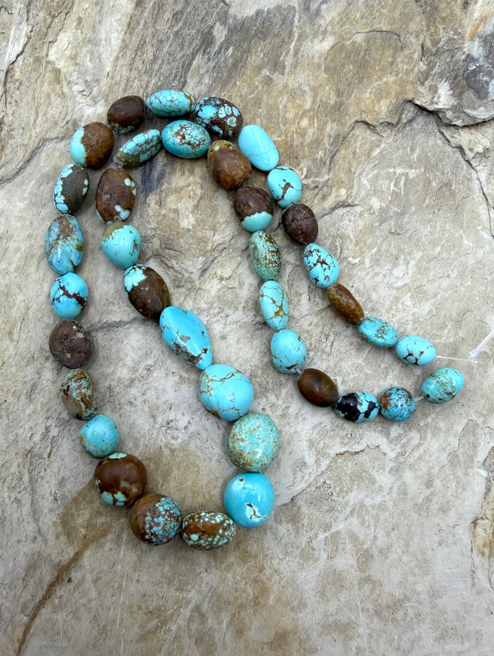 RARE Number 8 Turquoise (Nevada) Rounded Nugget Beads