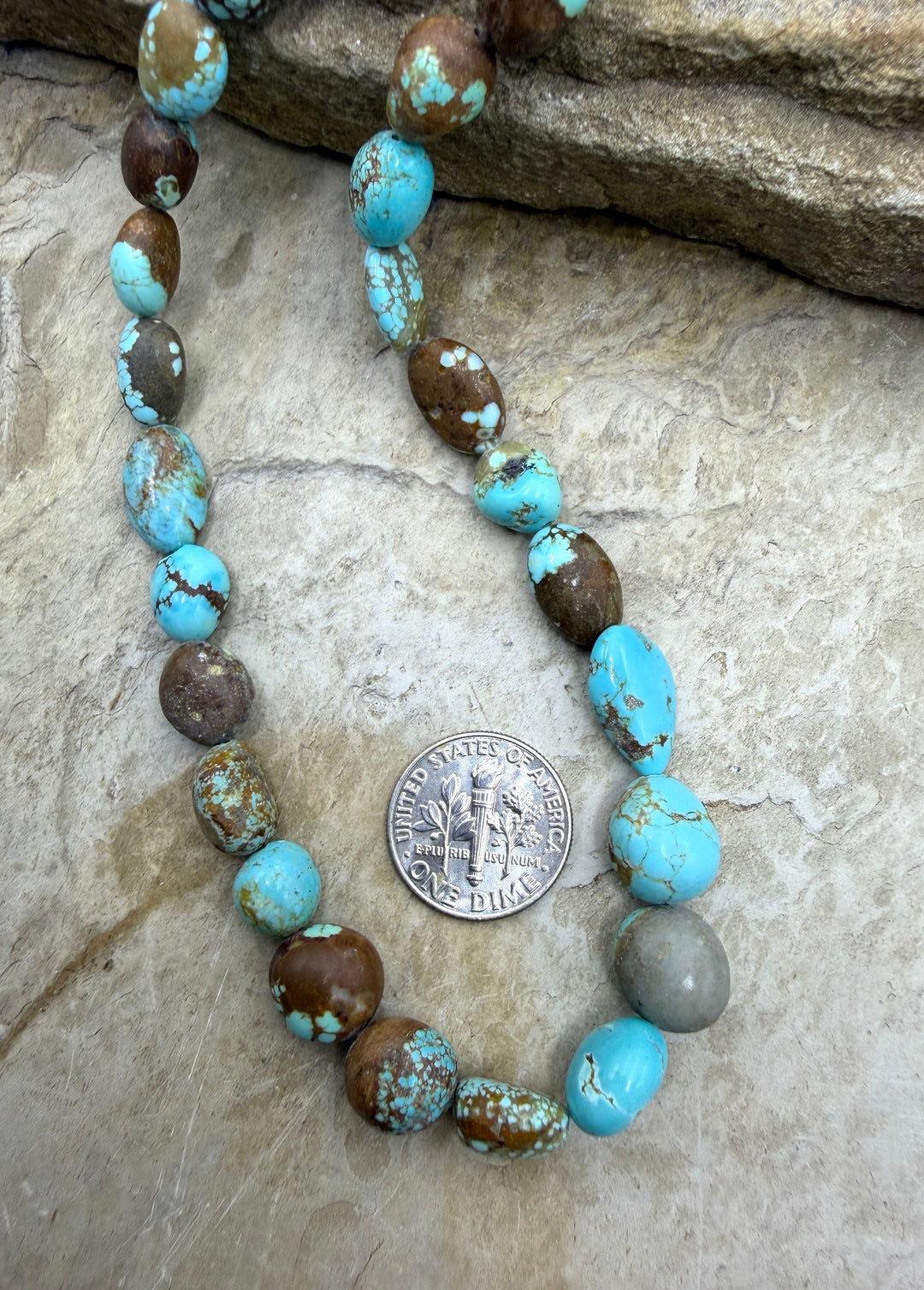 RARE Number 8 Turquoise (Nevada) Rounded Nugget Beads