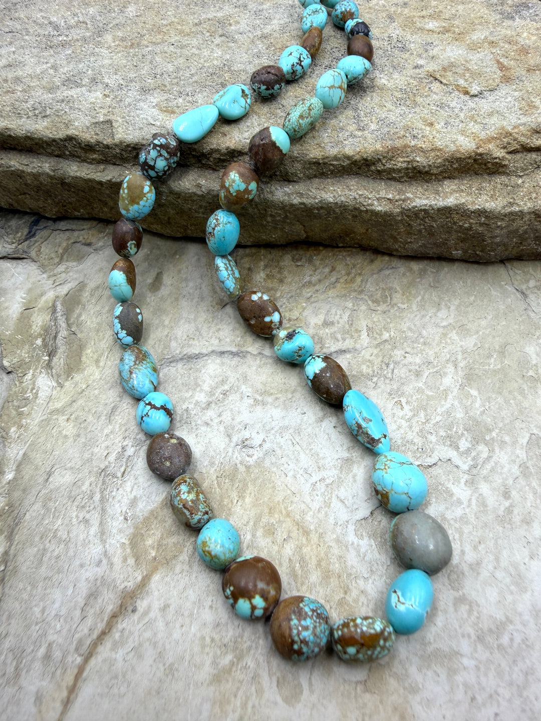 RARE Number 8 Turquoise (Nevada) Rounded Nugget Beads