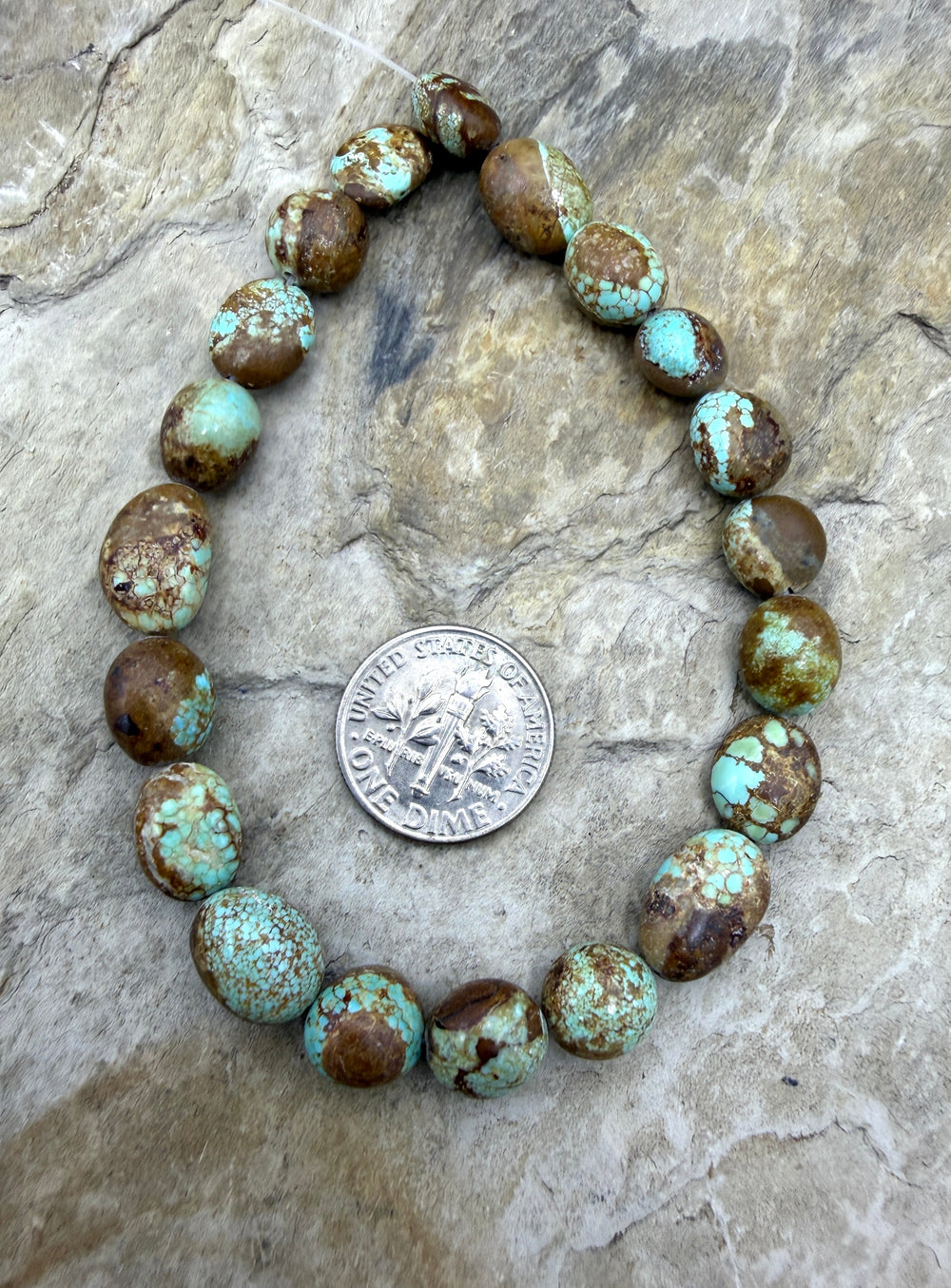 RARE Number 8 Turquoise (Nevada) Rounded Nugget Beads