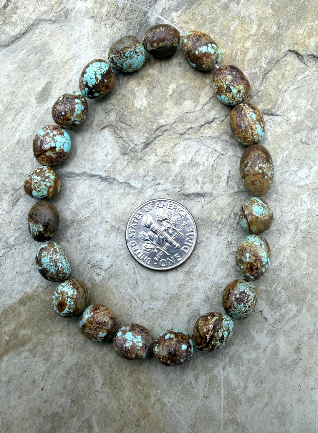 RARE Number 8 Turquoise (Nevada) Rounded Nugget Beads
