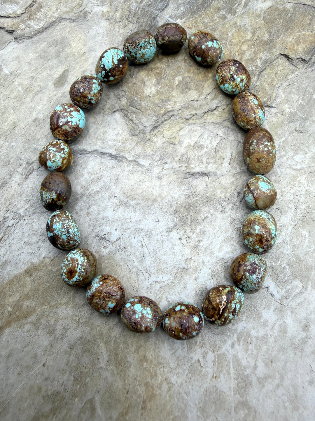 RARE Number 8 Turquoise (Nevada) Rounded Nugget Beads