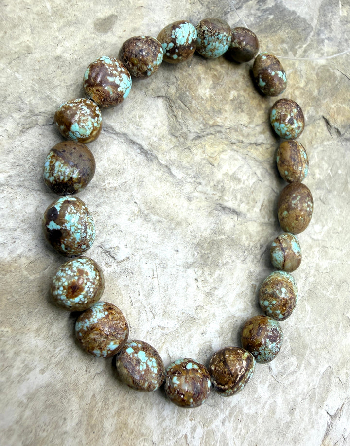 RARE Number 8 Turquoise (Nevada) Rounded Nugget Beads