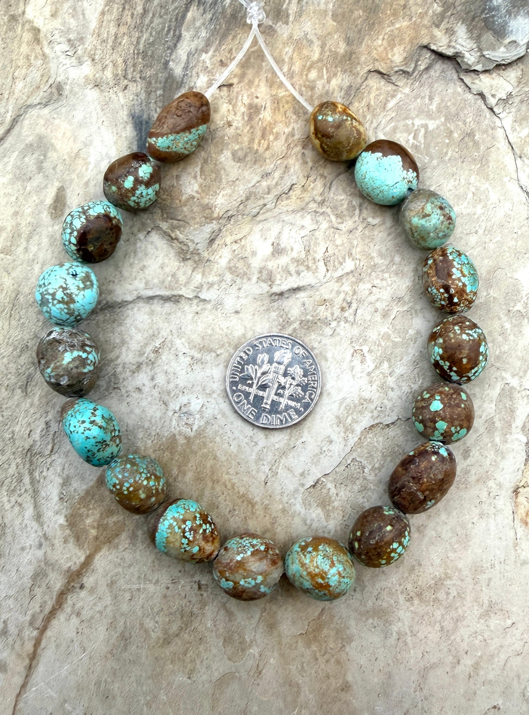 RARE Number 8 Turquoise (Nevada) Rounded Nugget Beads