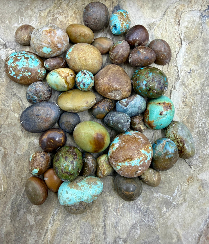 RARE Number 8 Turquoise (Nevada) Rounded Nugget Beads (95+