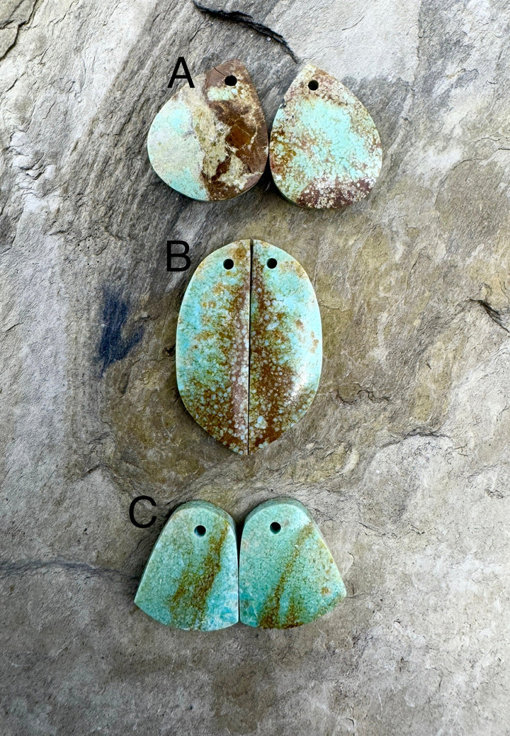 RARE Number 8 Turquoise (Nevada) BIG Matching Earring Slab