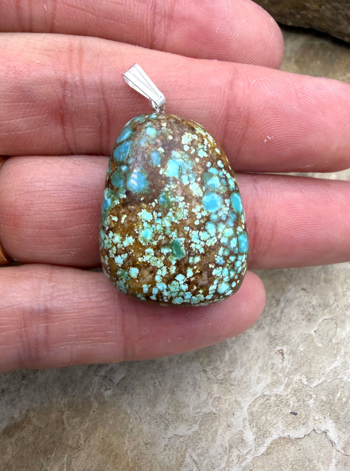 RARE Number 8 Turquoise (Nevada) Smooth Nugget Pendant