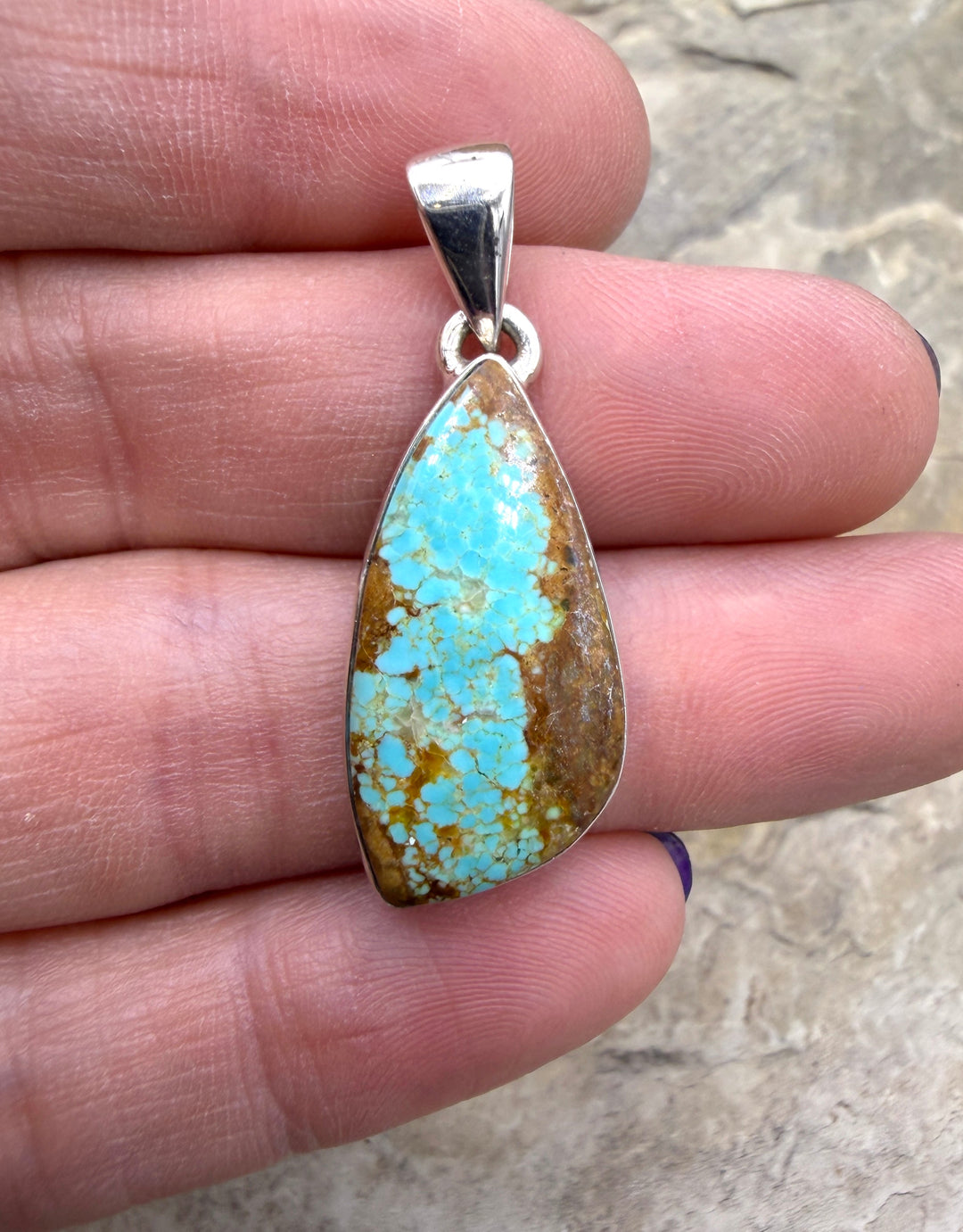 RARE Number 8 Turquoise (Nevada) Sterling Silver Freeform