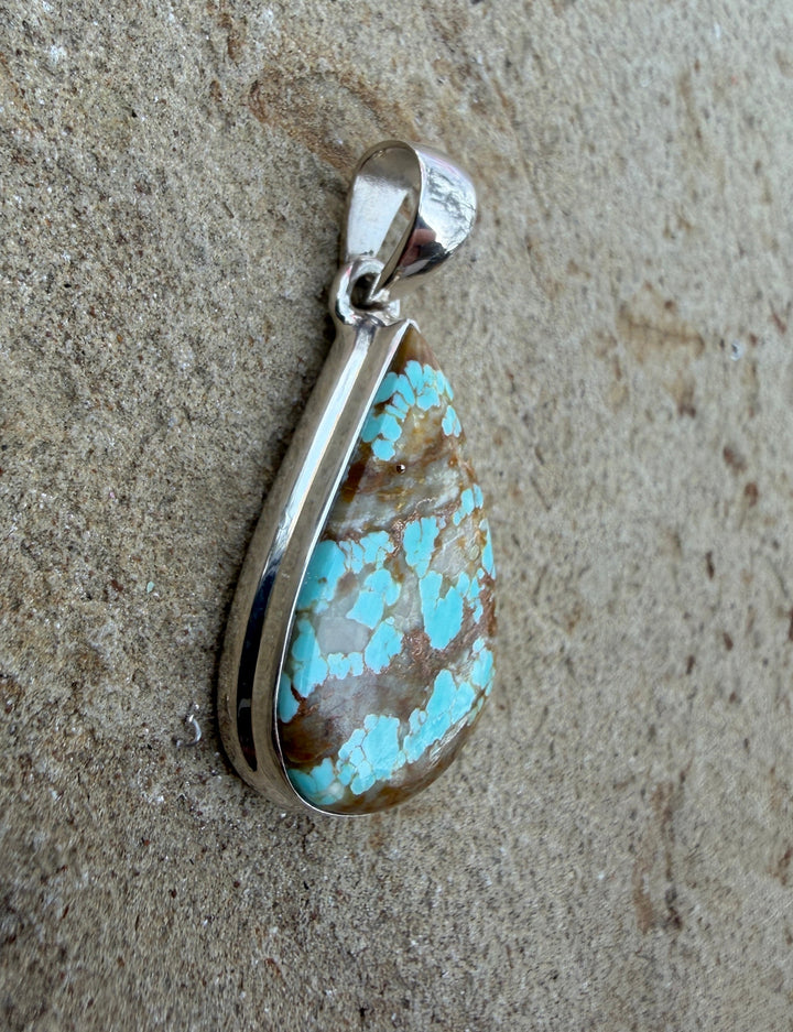 RARE Number 8 Turquoise (Nevada) Sterling Silver Teardrop