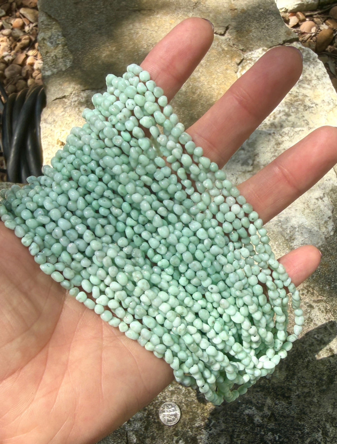 RARE Paloma Variscite (Mexico) 4mm Smooth Rounded Nugget