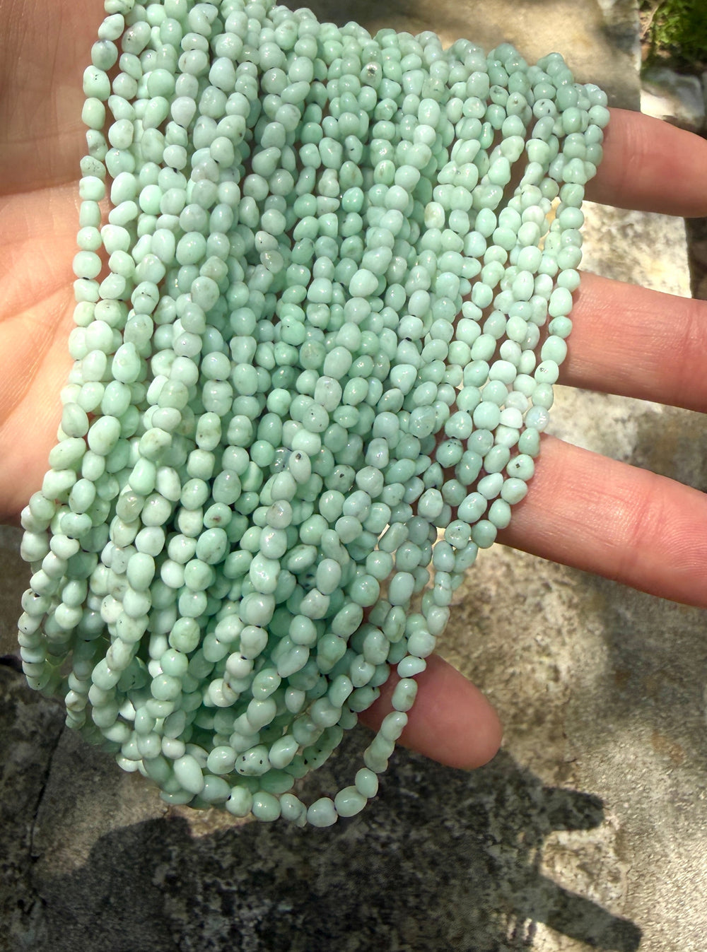 RARE Paloma Variscite (Mexico) 4mm Smooth Rounded Nugget
