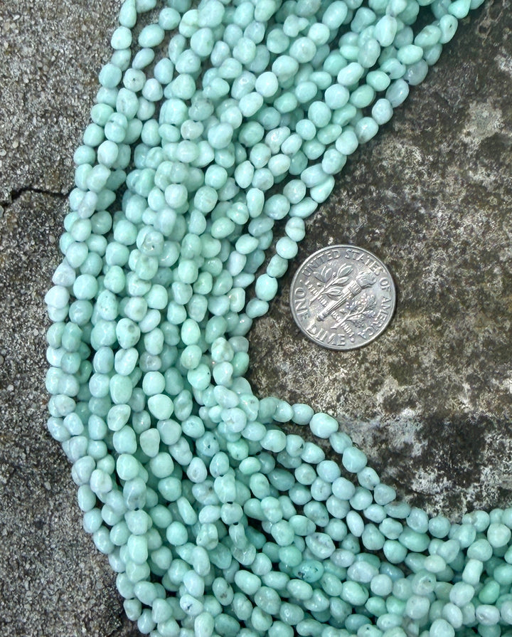 RARE Paloma Variscite (Mexico) 4mm Smooth Rounded Nugget