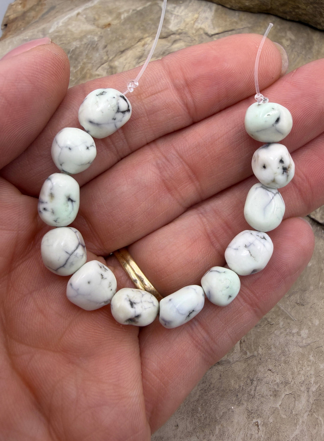 RARE Paloma Variscite (Mexico) Nugget Beads 8x10-10x14mm 4