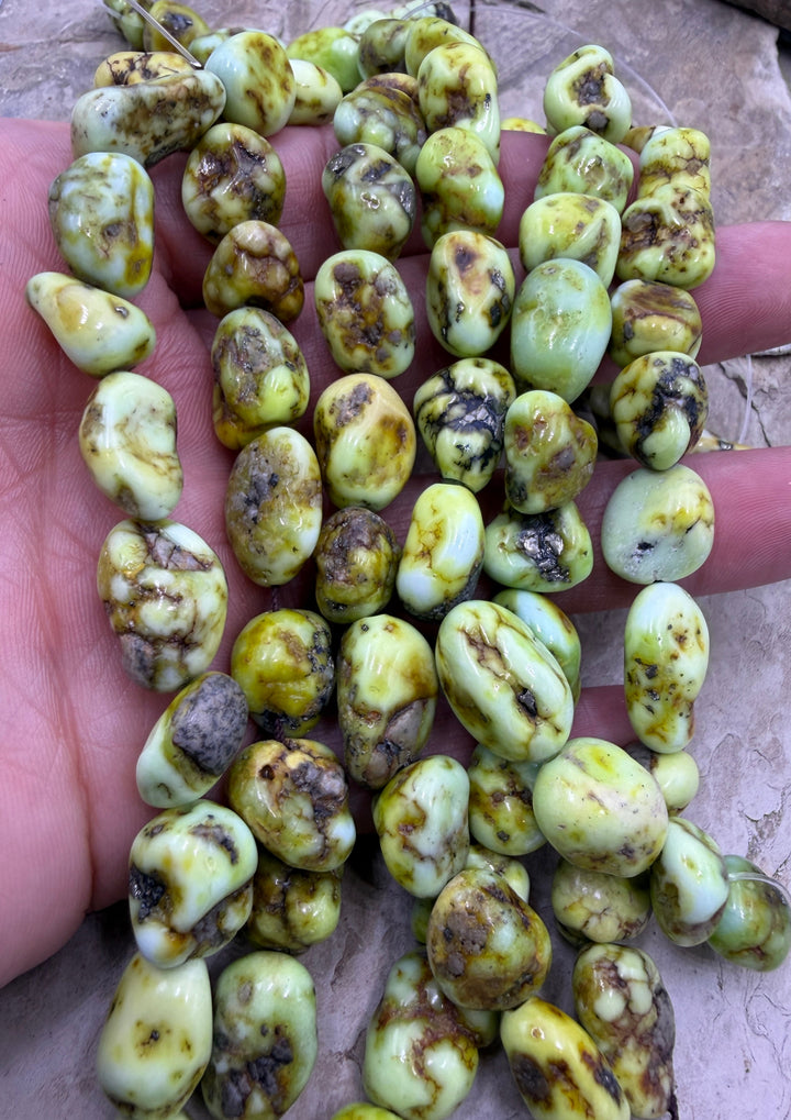 RARE Palomino Variscite 10mm-10x15mm Nugget Beads 8 Inch