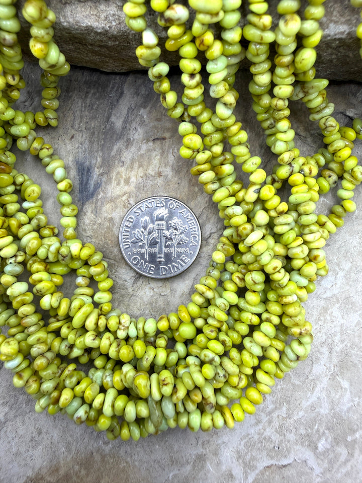 RARE Palomino Variscite 3-4mm Smooth Nugget Bead 18 Inch