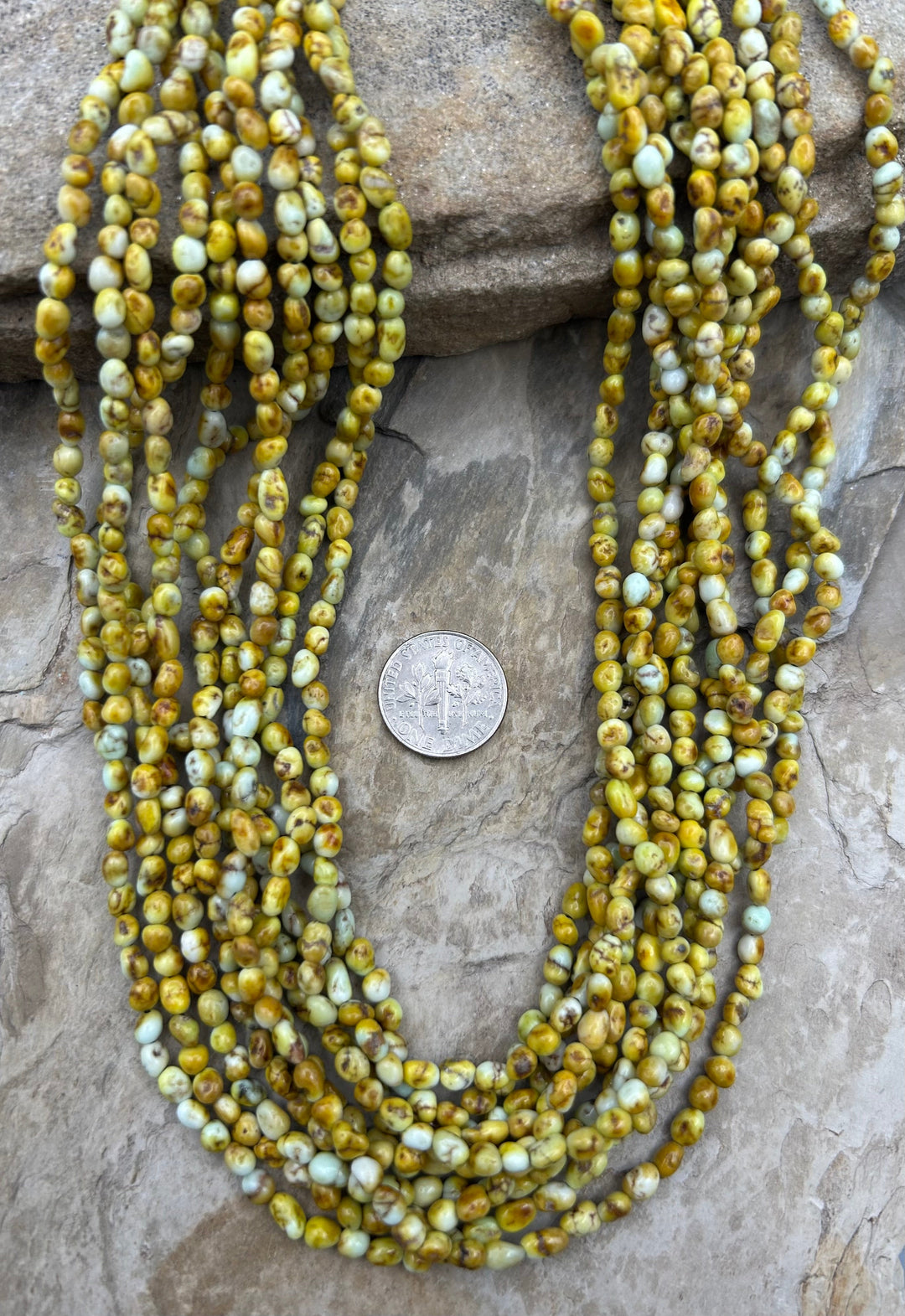 RARE Palomino Variscite 3-5.5mm Smooth Rounded Nugget Beads