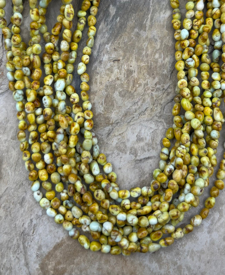 RARE Palomino Variscite 3-5.5mm Smooth Rounded Nugget Beads