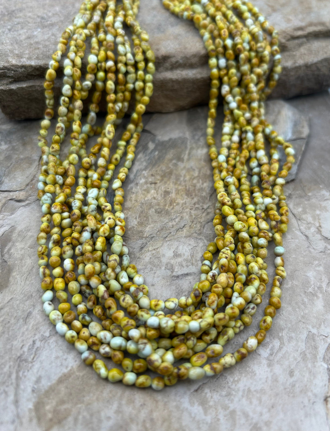 RARE Palomino Variscite 3-5.5mm Smooth Rounded Nugget Beads