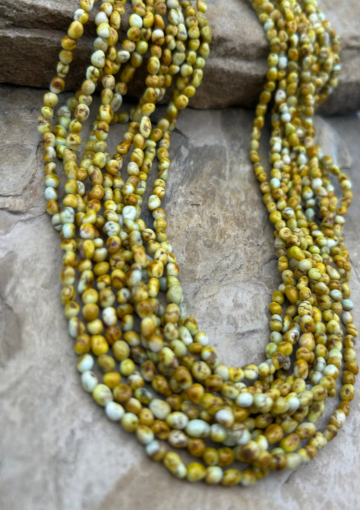 RARE Palomino Variscite 3-5.5mm Smooth Rounded Nugget Beads