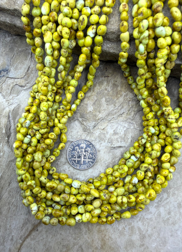 RARE Palomino Variscite 4-4.5mm Smooth Rounded Nugget Beads