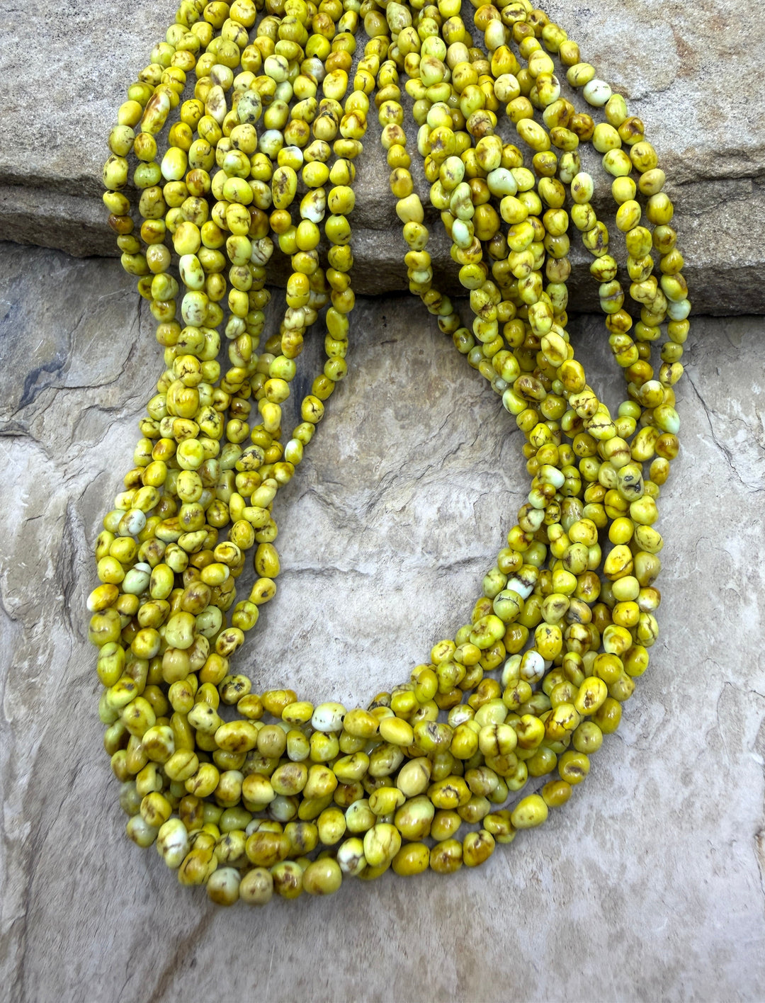 RARE Palomino Variscite 4-4.5mm Smooth Rounded Nugget Beads