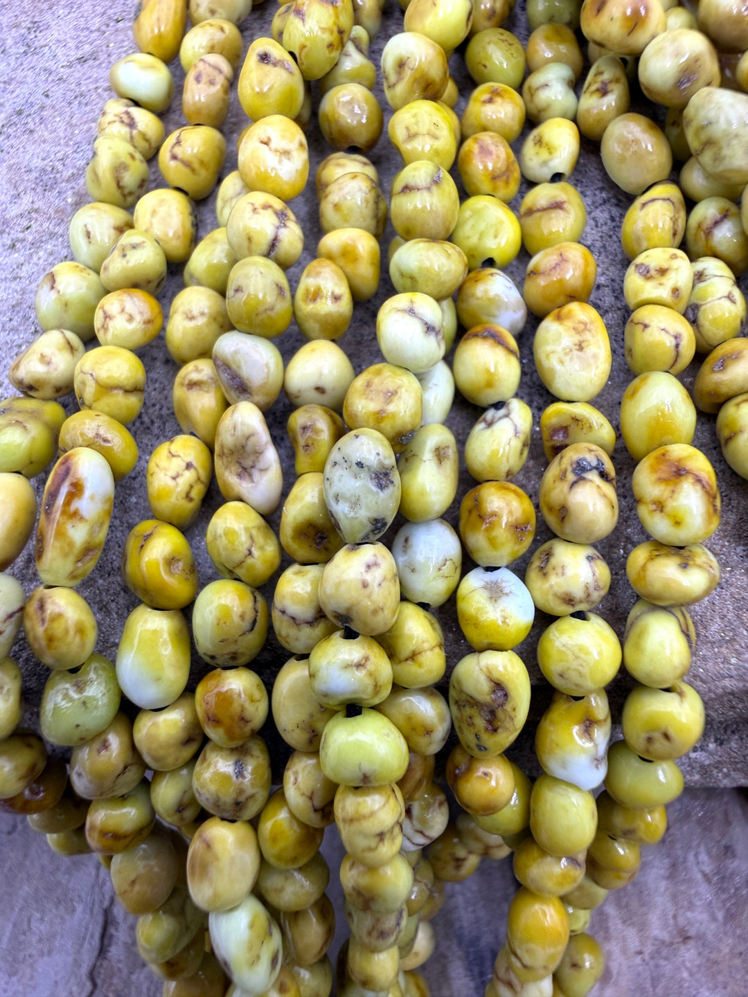RARE Palomino Variscite 4-4.5mm Smooth Rounded Nugget Beads