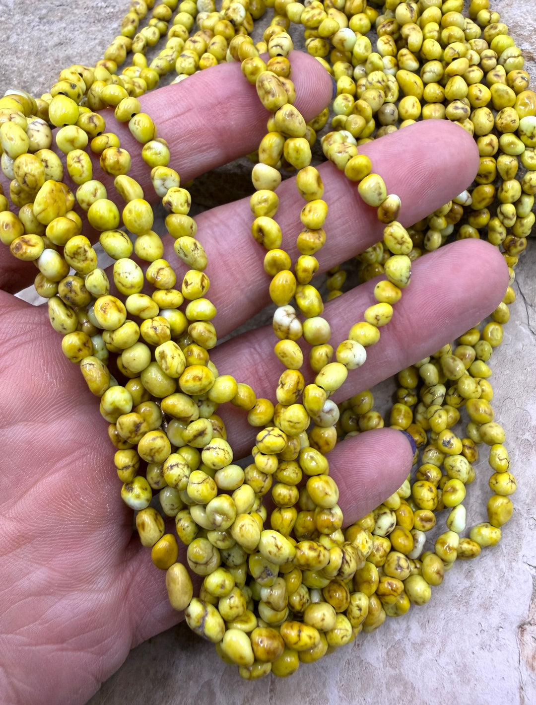 RARE Palomino Variscite 4-5mm Smooth Rounded Nugget Bead 18
