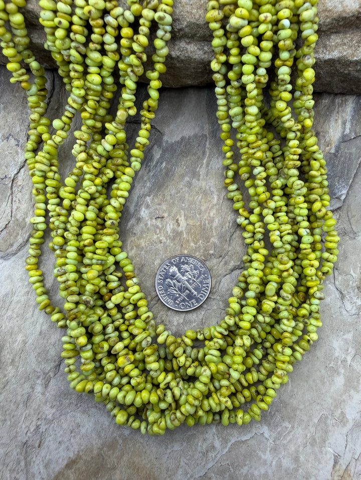 RARE Palomino Variscite 4mm Nugget Beads 18 Inch Strand