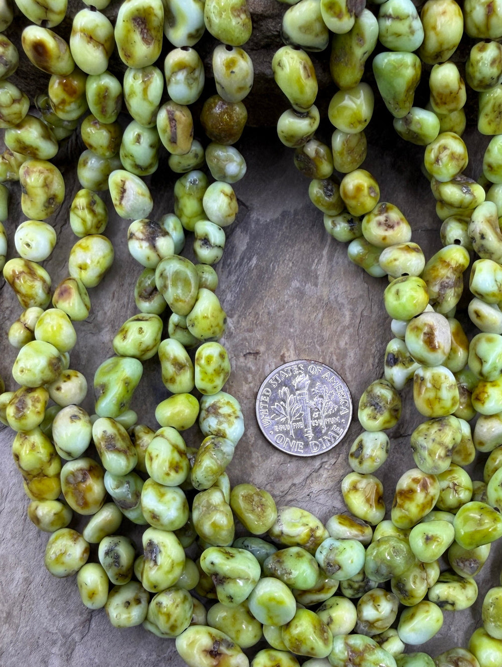 RARE Palomino Variscite 6.5-7mm Nugget Beads 16.5 Inch