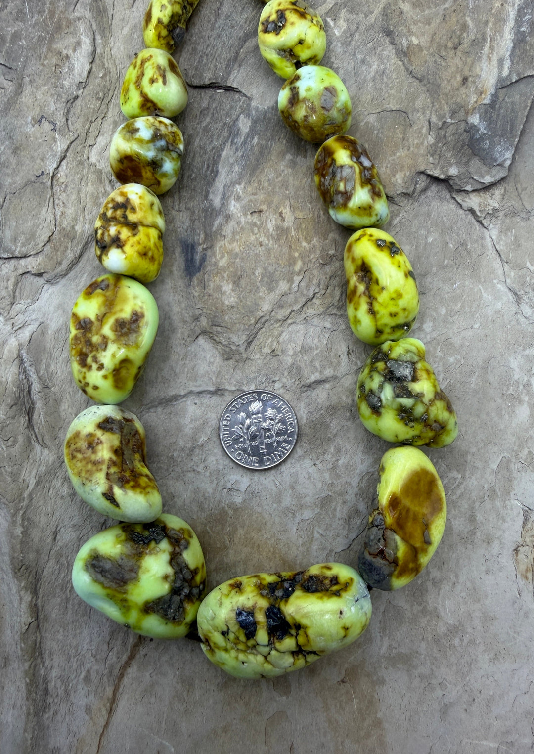 RARE Palomino Variscite HUGE Graduated Nugget Strand