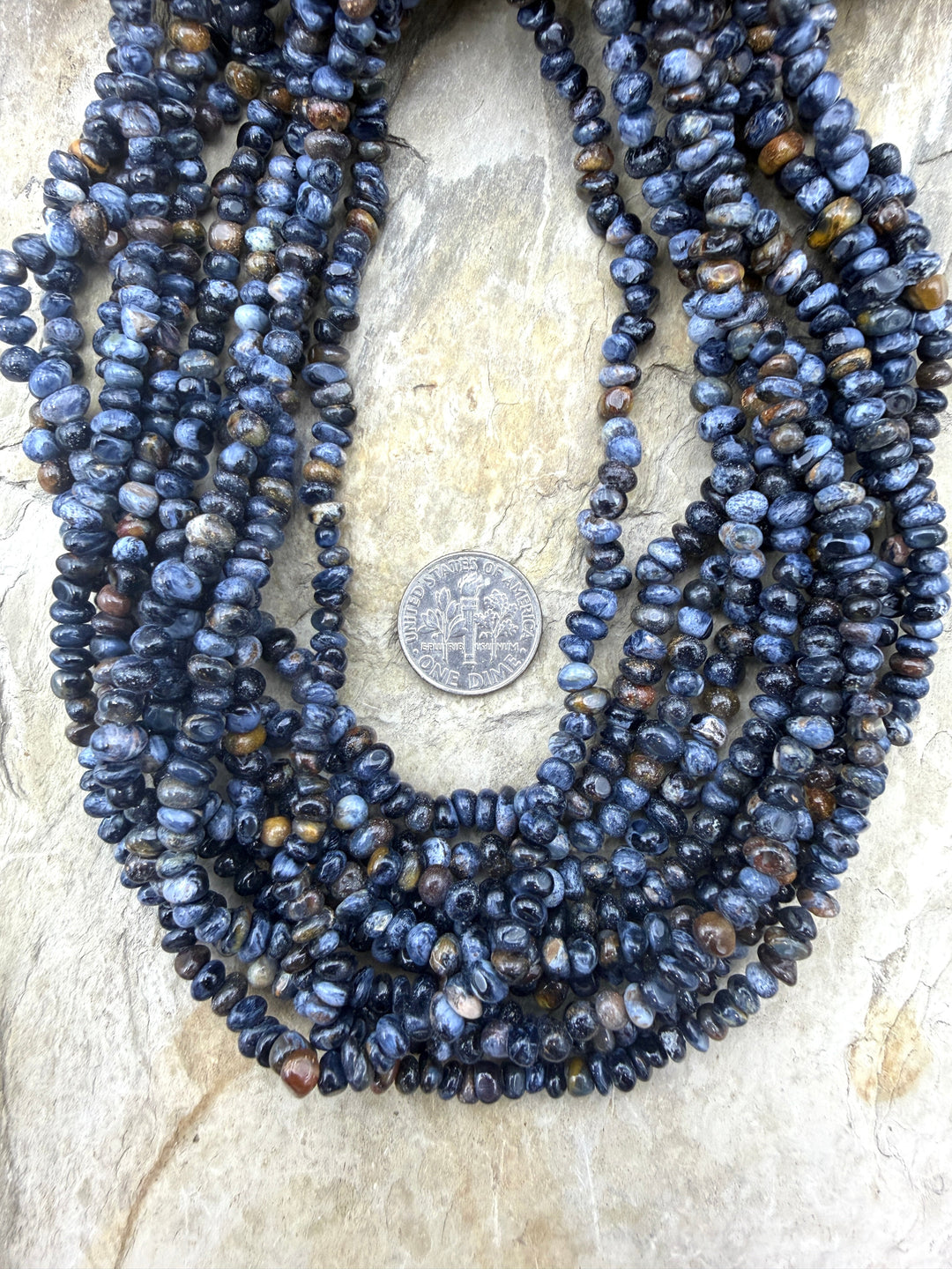 RARE Premium Blue Pietersite (Namibia) 4-4.5mm Nugget Beads