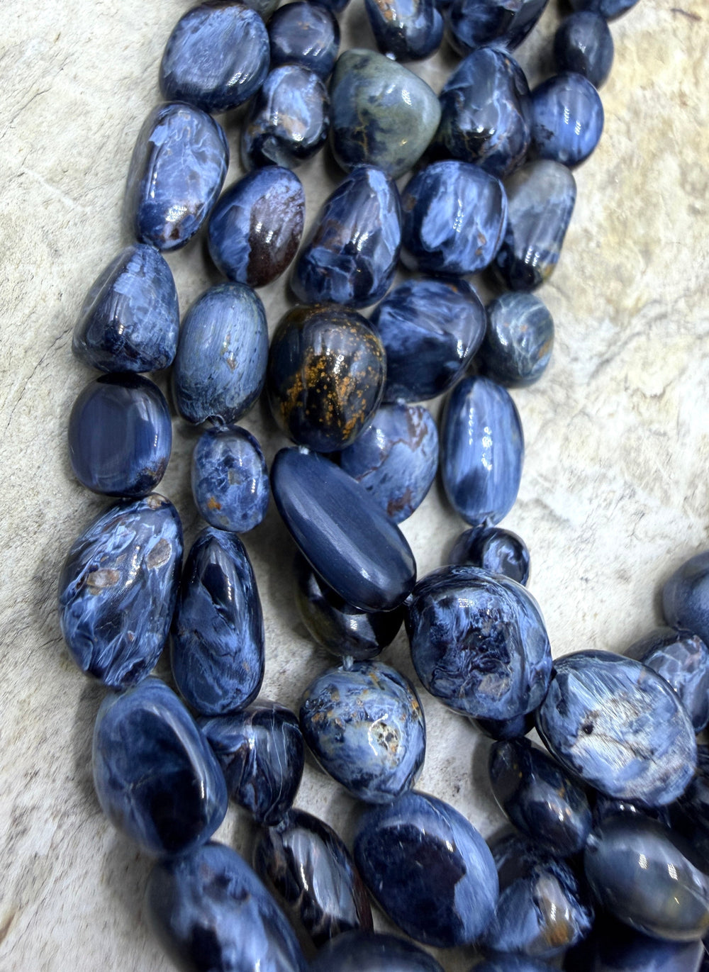 RARE Premium Blue Pietersite (Namibia) 4-7mm Nugget Beads