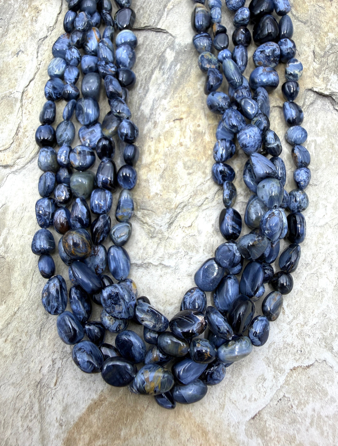 RARE Premium Blue Pietersite (Namibia) 4-7mm Nugget Beads