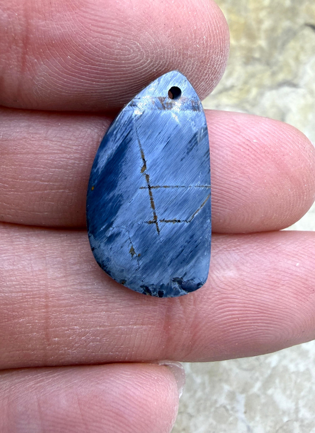 RARE Premium Small Pietersite Focal Pendant Bead 12x25mm