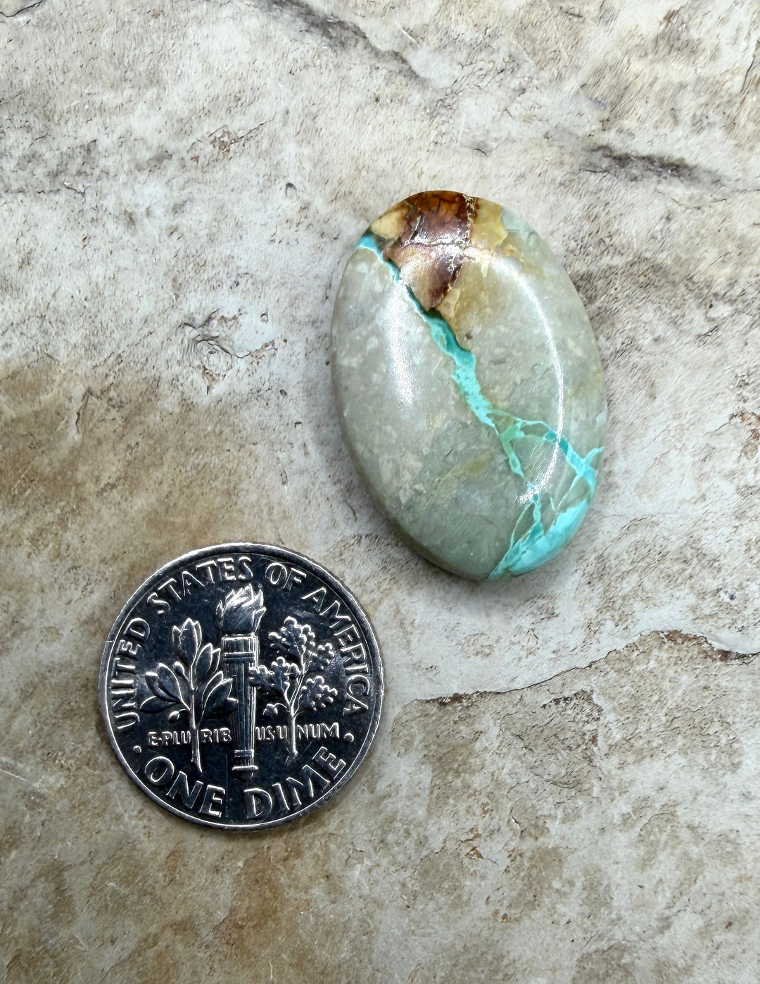 RARE Royston Ribbon Turquoise (NV) 16x24mm Oval Focal Bead
