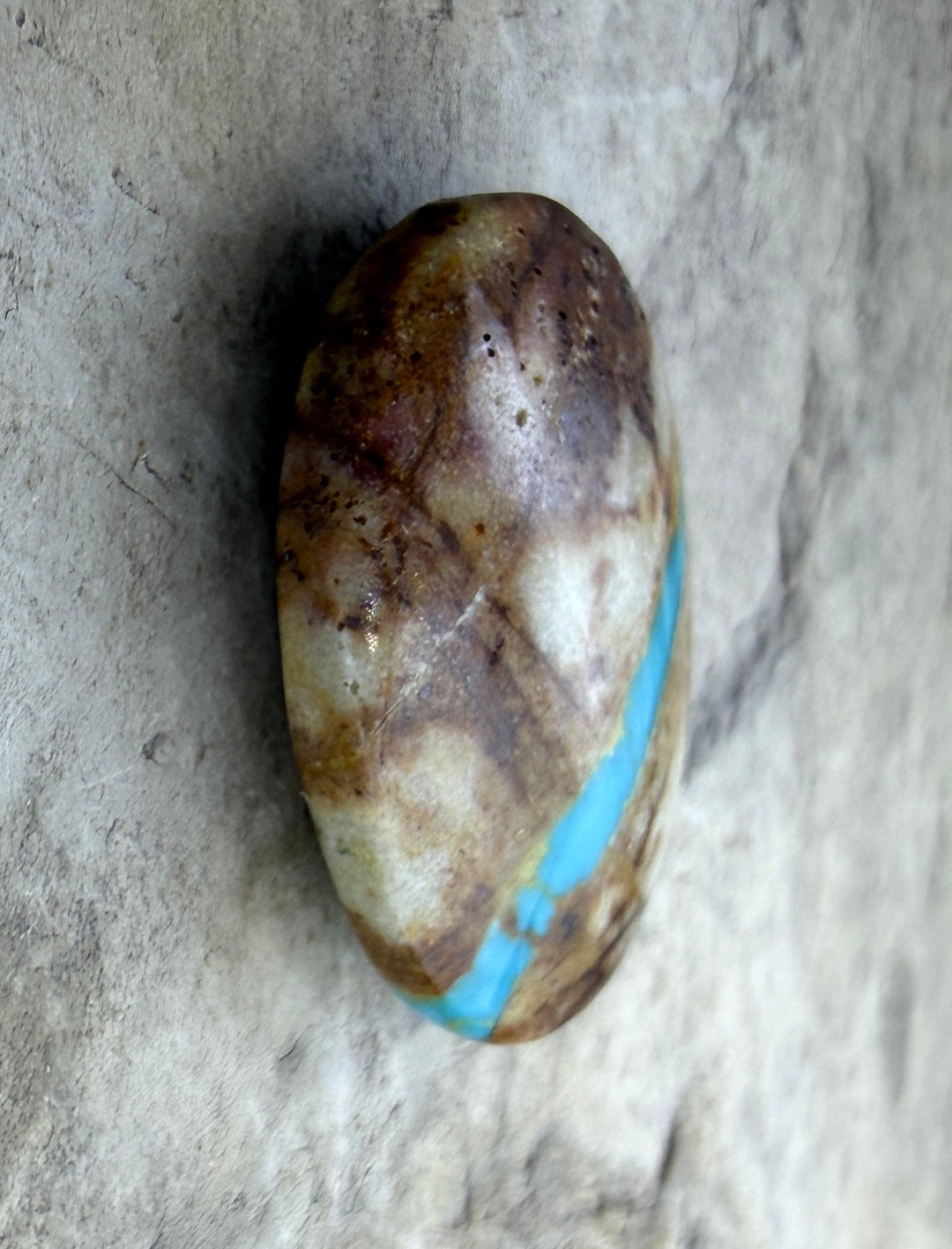 RARE Royston Ribbon Turquoise (NV) 18x24mm Oval Focal Bead