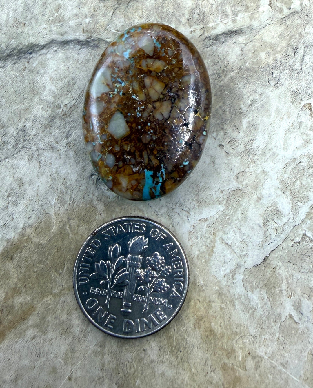RARE Royston Ribbon Turquoise (NV) 20x28mm Oval Focal Bead