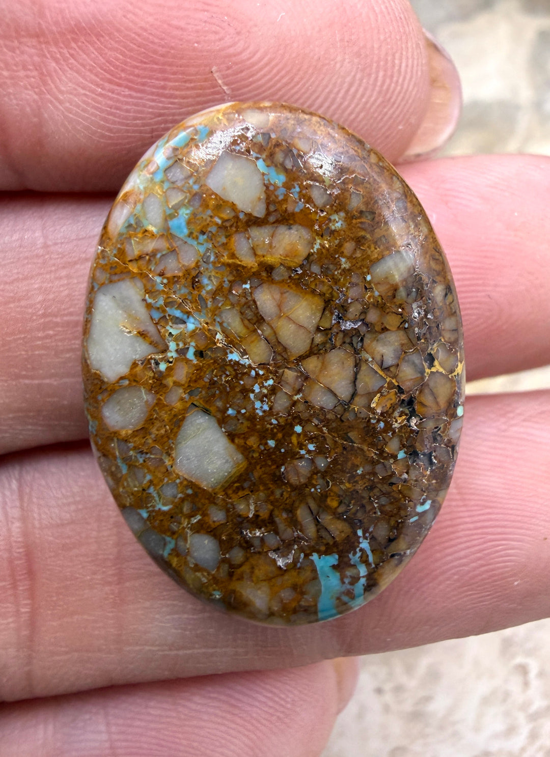 RARE Royston Ribbon Turquoise (NV) 20x28mm Oval Focal Bead