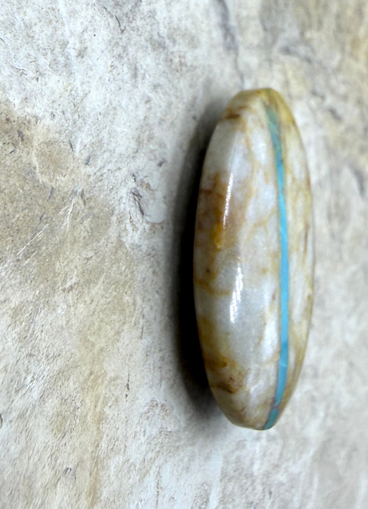 RARE Royston Ribbon Turquoise (NV) 22x29mm Oval Focal Bead