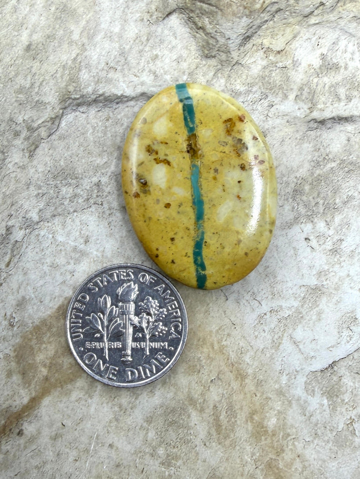 RARE Royston Ribbon Turquoise (NV) 22x30mm Oval Focal Bead